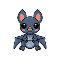 mignon petit dessin animé de chauve-souris assis vecteur