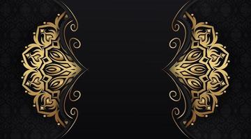 mandala ornemental de luxe, noir et or, dessin vectoriel