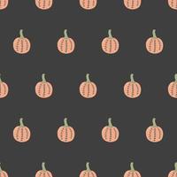 motif d'Halloween. citrouilles dessinées sur fond noir. motif pour textiles, salfecto, papiers peints, tissus. vecteur