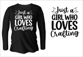 juste une fille qui aime créer un design de t-shirt avec le vecteur