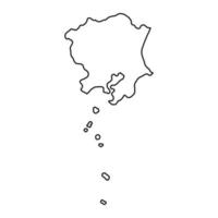 carte du kanto, région du japon. illustration vectorielle vecteur