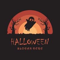 logo halloween avec modèle de slogan vecteur