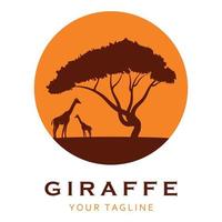 logo girafe créatif avec modèle de slogan vecteur