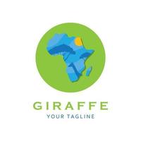 logo girafe créatif avec modèle de slogan vecteur