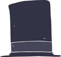 illustration en couleur plate du chapeau haut de forme vecteur