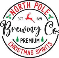 north pole brewing co, esprits de noël, père noël, vacances de noël, fichier d'illustration vectorielle vecteur