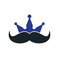 création de logo vectoriel Moustache King. élégant logo de couronne de moustache élégant.