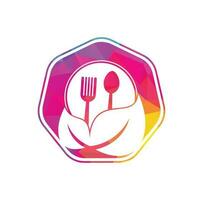modèle de logo d'aliments sains. création de logo d'aliments biologiques nature. vecteur
