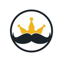 création de logo vectoriel Moustache King. élégant logo de couronne de moustache élégant.