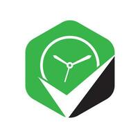 vérifier le modèle de conception de logo de temps. logo du chronomètre. vecteur
