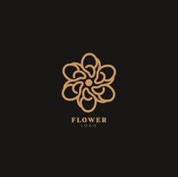 logotype de vecteur de fleur de luxe. logo floral feuille universelle linéaire