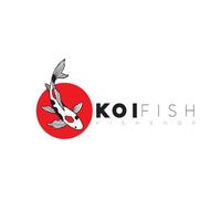 modèle de logo de poisson koi - éléments de conception abstraits pour la décoration dans un style minimaliste moderne pour les publications sur les réseaux sociaux, les histoires, pour les bijoux d'artisan vecteur