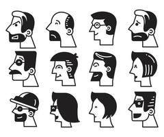 illustration d'avatars de visage vecteur