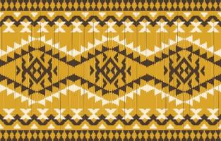 beau motif ethnique ikat art. motif jaune kasuri harmonieux en broderie tribale, folklorique, style mexicain, indien.imprimé d'ornement d'art géométrique aztèque.design texturé slubby pour tapis, tissu. vecteur