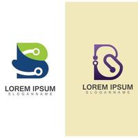 concept de logo de technologie lettre b. création de logo d'illustration créative et élégante vecteur