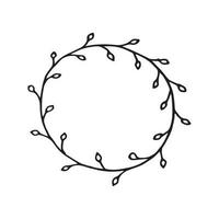 couronne florale dans un style doodle vecteur