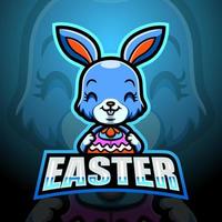 création de logo esport mascotte lapin de pâques vecteur