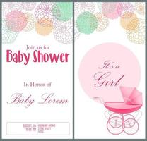 modèle de carte d'invitation de douche de bébé vecteur