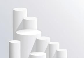 podium réaliste 3d blanc moderne pour la vitrine de votre produit. illustration vectorielle. vecteur