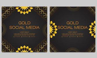 modèle de publication sur les médias sociaux en or noir vecteur