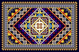 conception de motif ethnique abstrait géométrique ikat. tapis en tissu aztèque ornement mandala ethnique chevron textile décoration papier peint. fond de vecteur de broderie traditionnelle ethnique indigène boho tribal