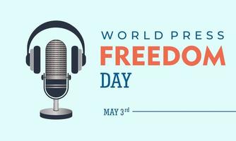 journée mondiale de la liberté de la presse, 3 mai, illustration vectorielle et texte, conception simple vecteur