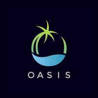 création de logo plat oasis moderne vecteur