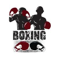 illustration du concept de deux combattants pour le logo de boxe vecteur