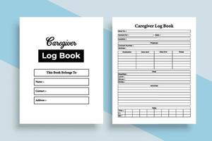 intérieur du cahier de soignant. informations sur le médecin et modèle de planificateur de repas pour le patient. l'intérieur d'un journal de bord. Vérificateur d'activités de soignant et intérieur du carnet d'informations sur le client. vecteur