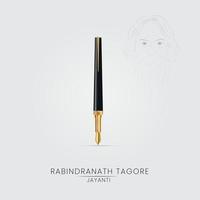 publication sur les réseaux sociaux de célébration de rabindranath tagore jayanti vecteur