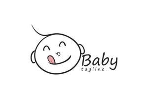 création d'icône logo bébé mignon vecteur
