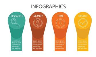 conception infographique vectorielle avec des icônes. diagramme de processus, organigramme, graphique d'informations, infographie pour le concept d'entreprise, bannière de présentations, mise en page du flux de travail. vecteur