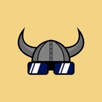 casque de vikings futuriste, très approprié pour les logos de jeux, les logos de chaînes, les logos pour les développeurs de jeux vecteur