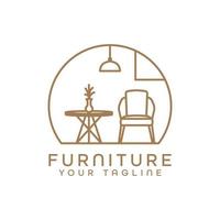 création de logo intérieur galerie de meubles vecteur
