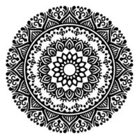 mandala noir pour la conception. motif circulaire de mandala pour le henné, le mehndi, le tatouage, la décoration. ornement décoratif de style oriental ethnique. page de livre de coloriage. vecteur