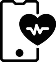 illustration vectorielle de pouls cardiaque mobile sur fond. symboles de qualité premium. icônes vectorielles pour le concept et la conception graphique. vecteur