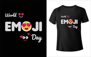 conception de t-shirt de la journée mondiale des emoji conception de t-shirt emoji heureux tous les jours conception de t-shirt emoji nouveau design de t-shirt emoji vecteur