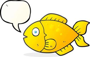 poisson de dessin animé de bulle de discours vecteur