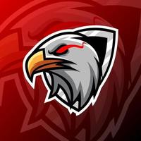 illustration graphique vectorielle d'un aigle dans le style de logo esport. parfait pour l'équipe de jeu ou le logo du produit vecteur