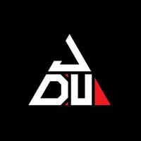 création de logo de lettre triangle jdu avec forme de triangle. monogramme de conception de logo jdu triangle. modèle de logo vectoriel triangle jdu avec couleur rouge. logo triangulaire jdu logo simple, élégant et luxueux.