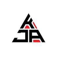 création de logo de lettre kja triangle avec forme de triangle. monogramme de conception de logo triangle kja. modèle de logo vectoriel triangle kja avec couleur rouge. logo triangulaire kja logo simple, élégant et luxueux.