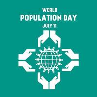 illustration de la journée mondiale de la population salutation-11 juillet vecteur