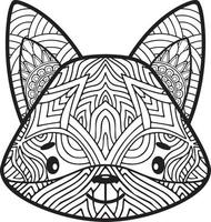 coloriage de renard mandala vecteur