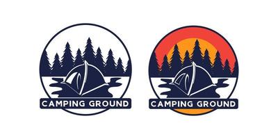 modèle de logo d'aventure de camping vintage rétro vecteur