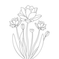 fleur de nénuphar dessin au trait art au crayon de coloriage pour les enfants dessin au crayon vecteur
