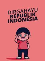 joyeux jour de l'indépendance indonésienne fond de bannière avec la couleur rouge et blanche vecteur