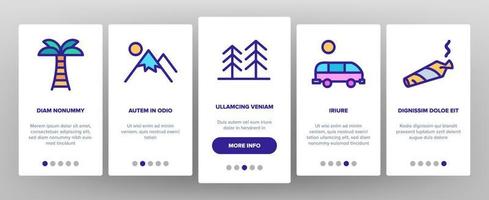 californie onboarding icons set vector