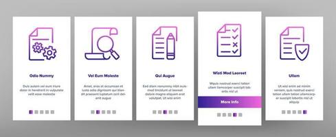 audit finance rapport onboarding icons set vector