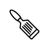 illustration de contour vectoriel icône spatule en métal inoxydable
