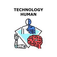 technologie humaine icône illustration vectorielle vecteur